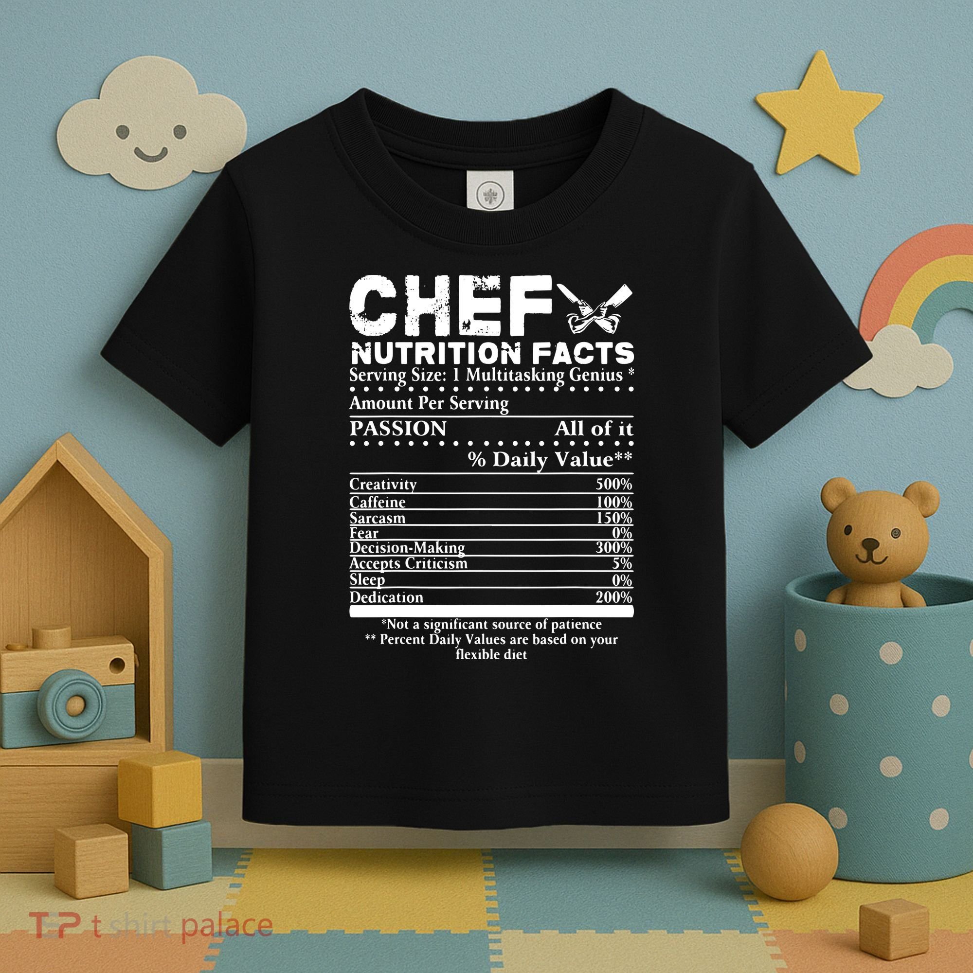 Chef Nutrition Facts Cool Chef Tee Gift For Chefs Toddler T-Shirt