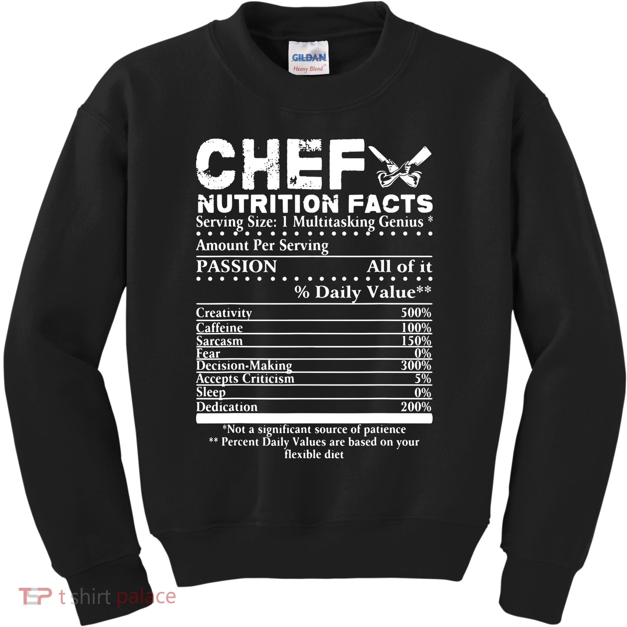 Chef Nutrition Facts Cool Chef Tee Gift For Chefs Kids Sweatshirt
