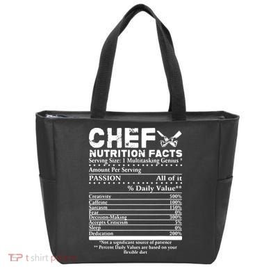 Chef Nutrition Facts Cool Chef Tee Gift For Chefs Tote Bag