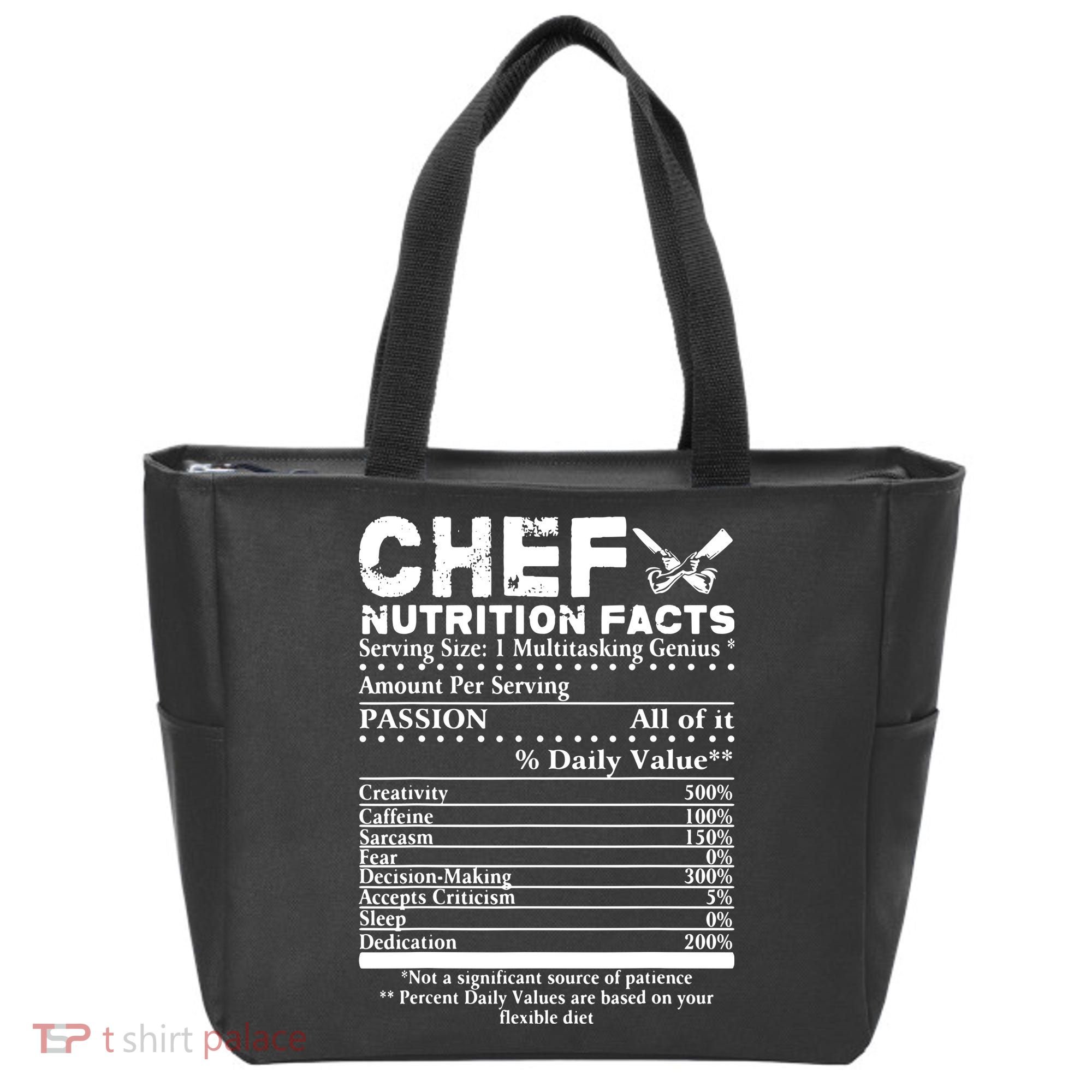 Chef Nutrition Facts Cool Chef Tee Gift For Chefs Tote Bag