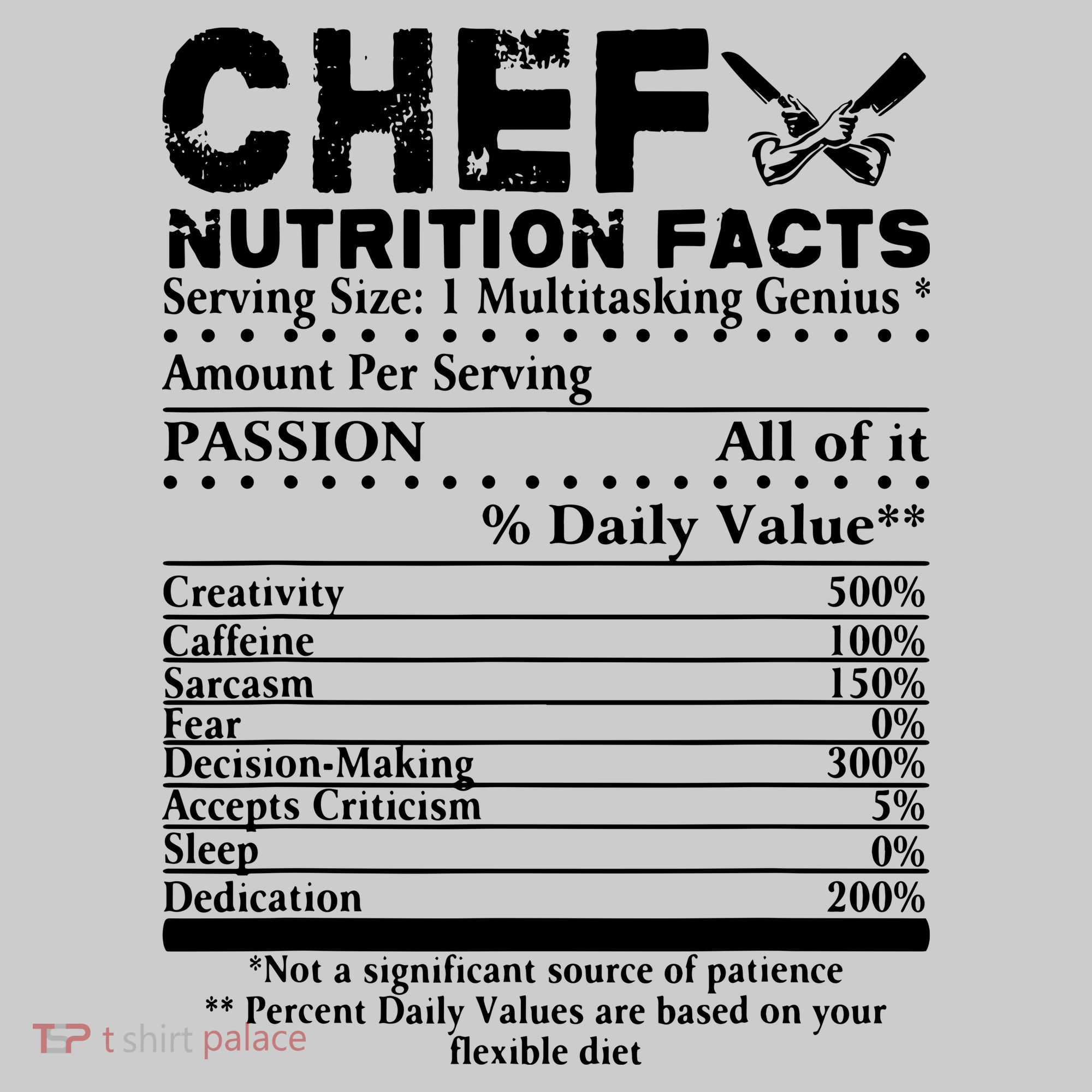 Chef Nutrition Facts Cool Chef Tee Gift For Chefs Bucket Hat