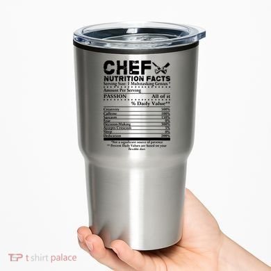Chef Nutrition Facts Cool Chef Tee Gift For Chefs Tumbler