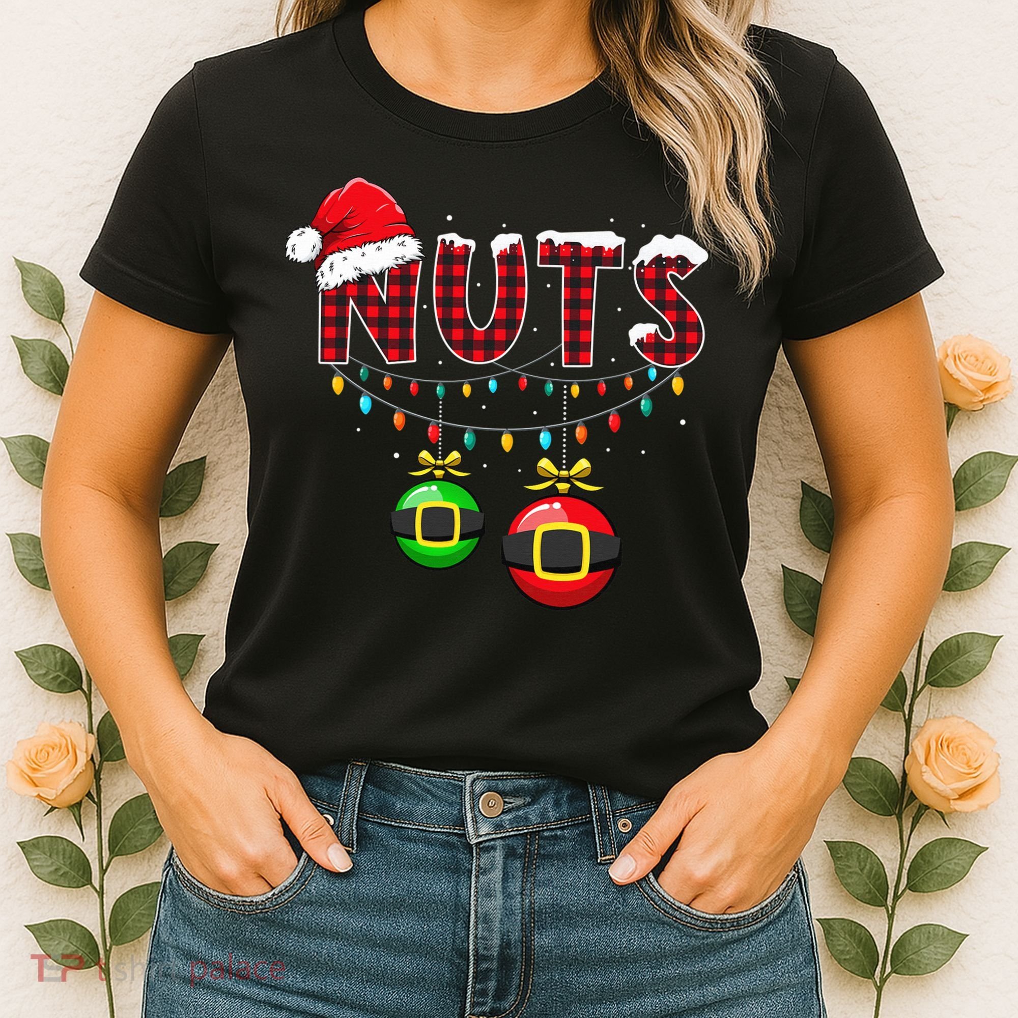 Chest Nuts Funny Matching Chestnuts Christmas Couples Nuts  Women's T-Shirt