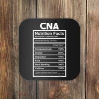 CNA Nutrition Facts Certified Nursing Assistant Coaster thumb 0