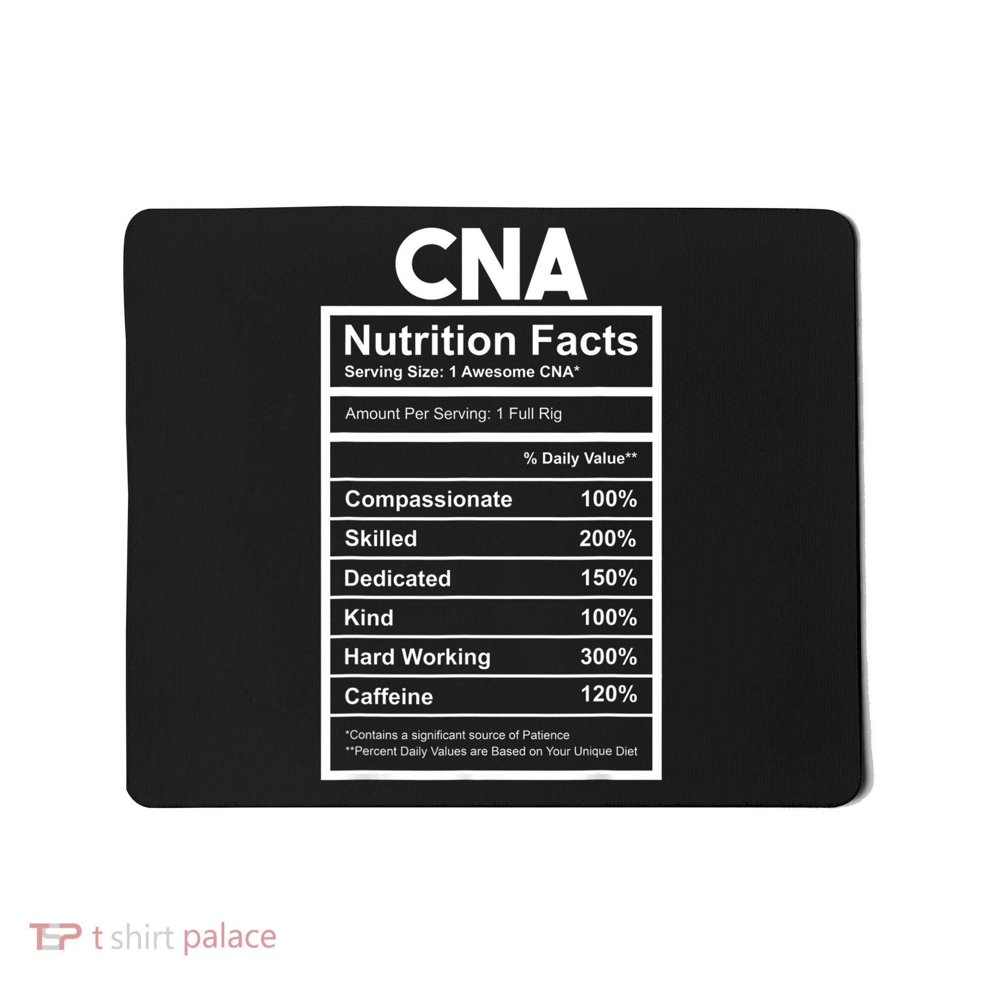 CNA Nutrition Facts Certified Nursing Assistant Mousepad