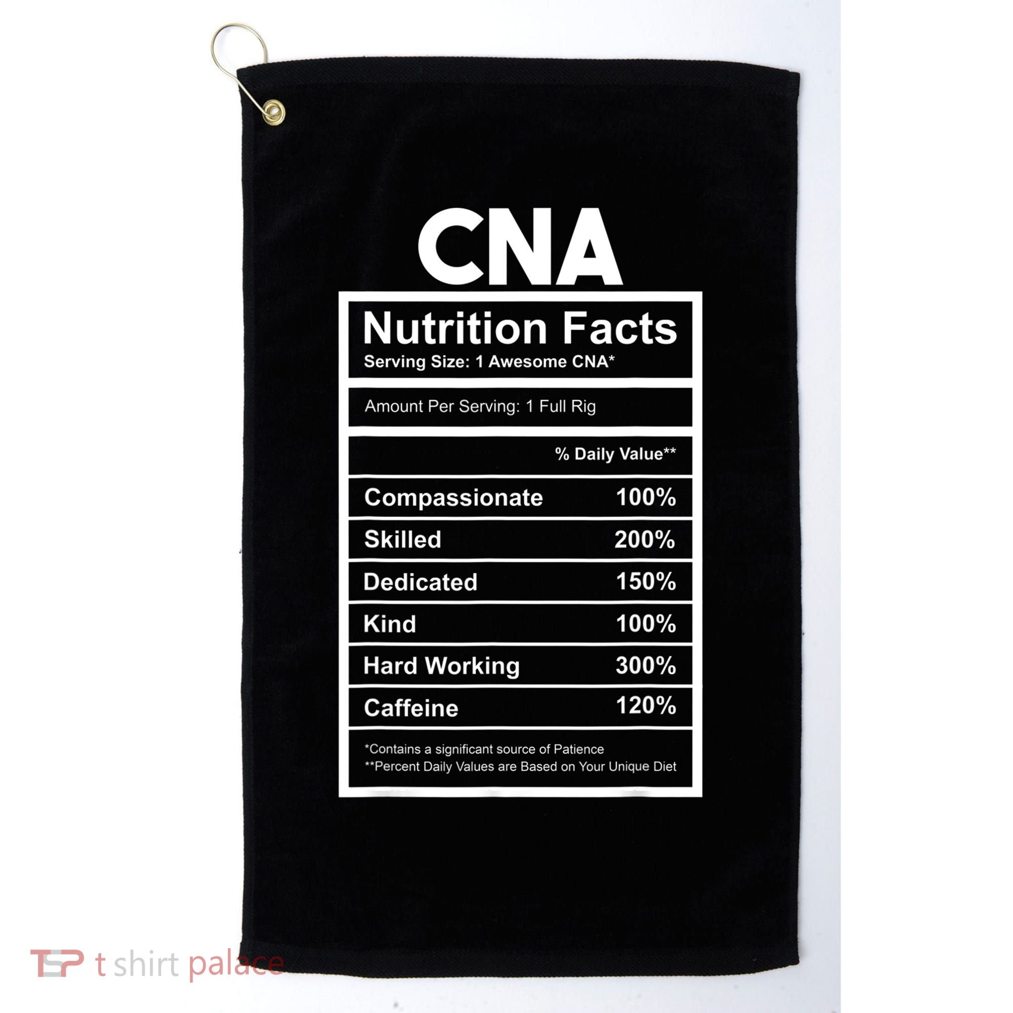 CNA Nutrition Facts Certified Nursing Assistant Golf Towel