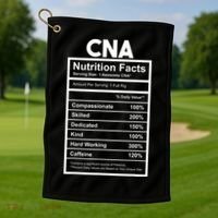 CNA Nutrition Facts Certified Nursing Assistant Golf Towel thumb 1
