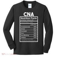 CNA Nutrition Facts Certified Nursing Assistant Kids Long Sleeve Shirt thumb 0