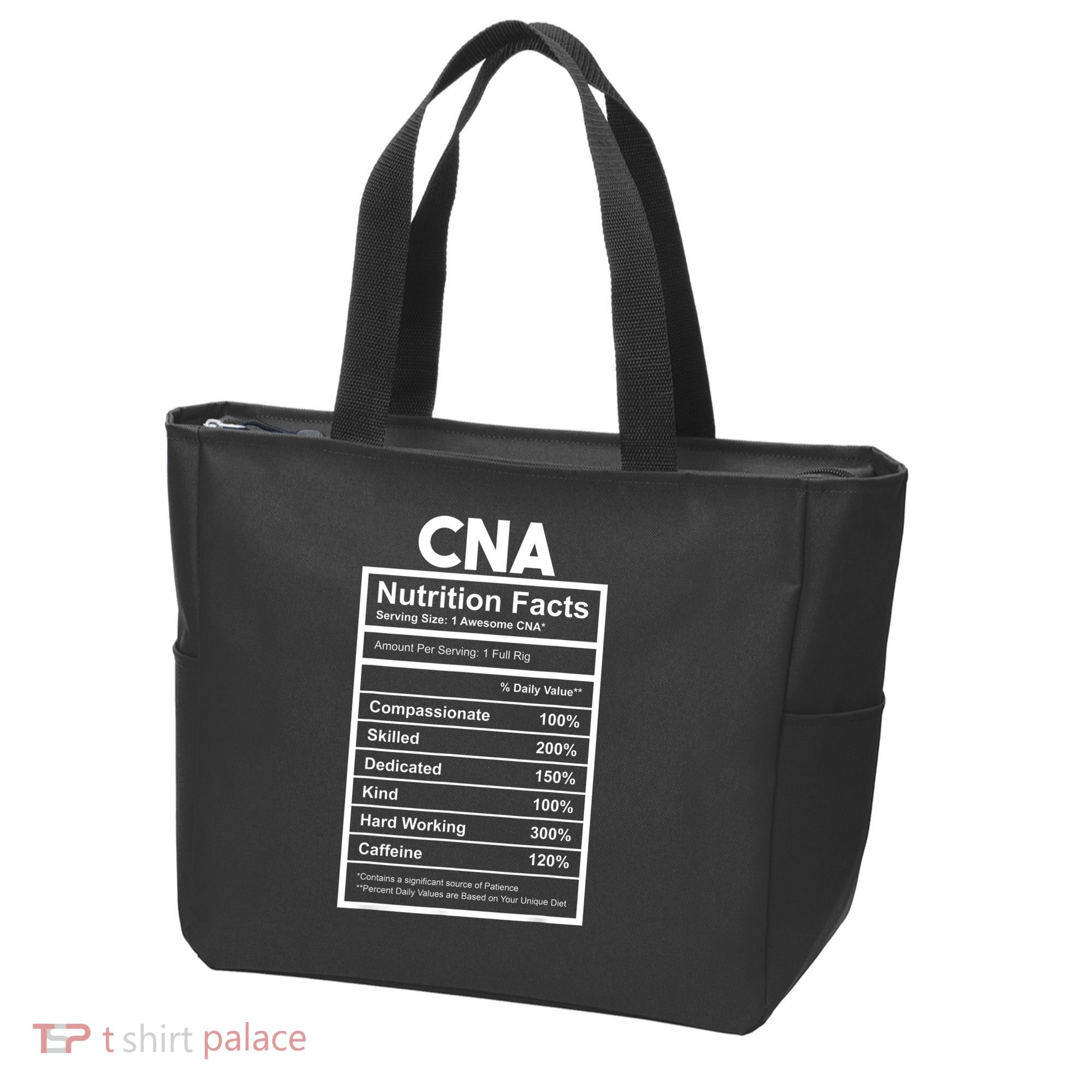 CNA Nutrition Facts Certified Nursing Assistant Tote Bag