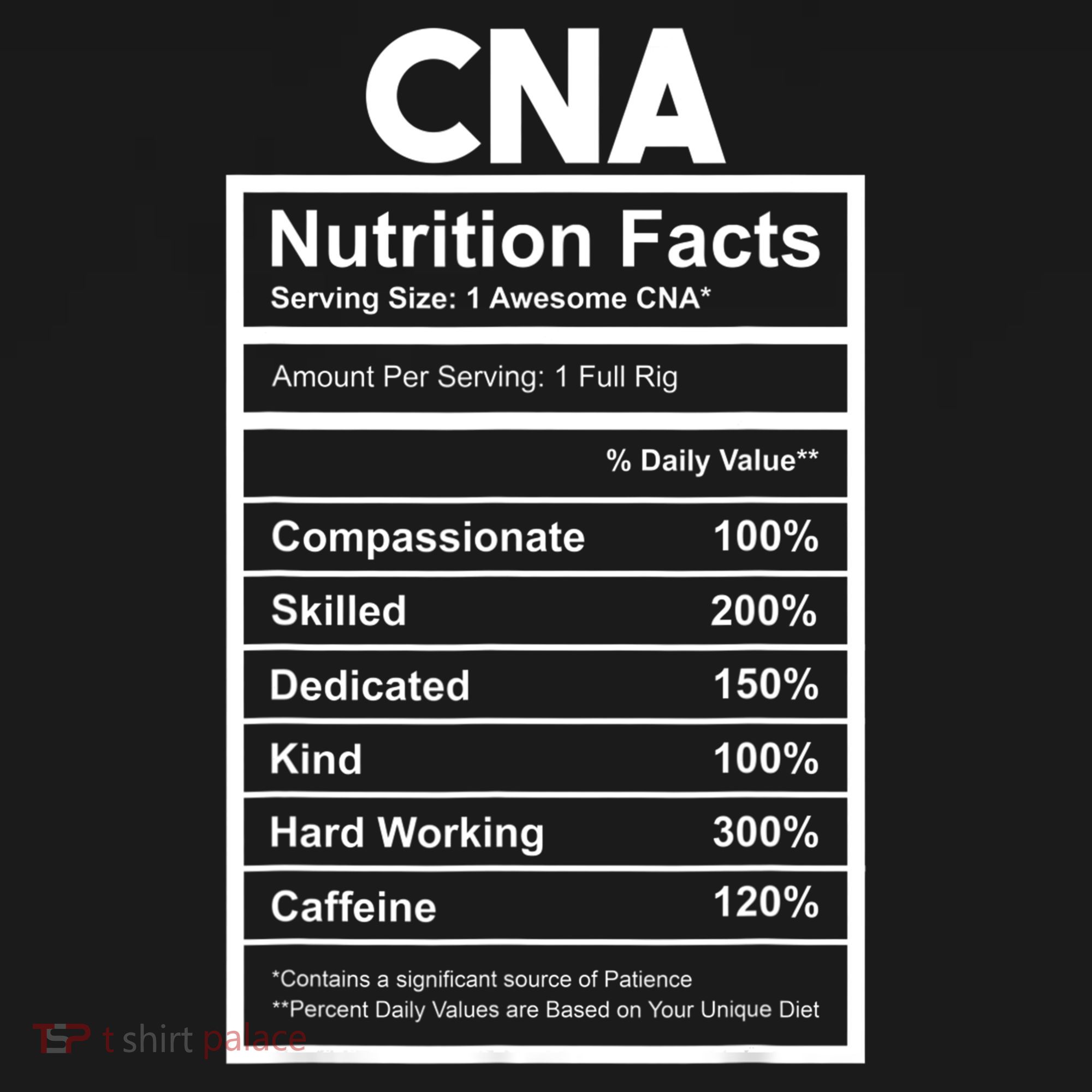 CNA Nutrition Facts Certified Nursing Assistant Tote Bag