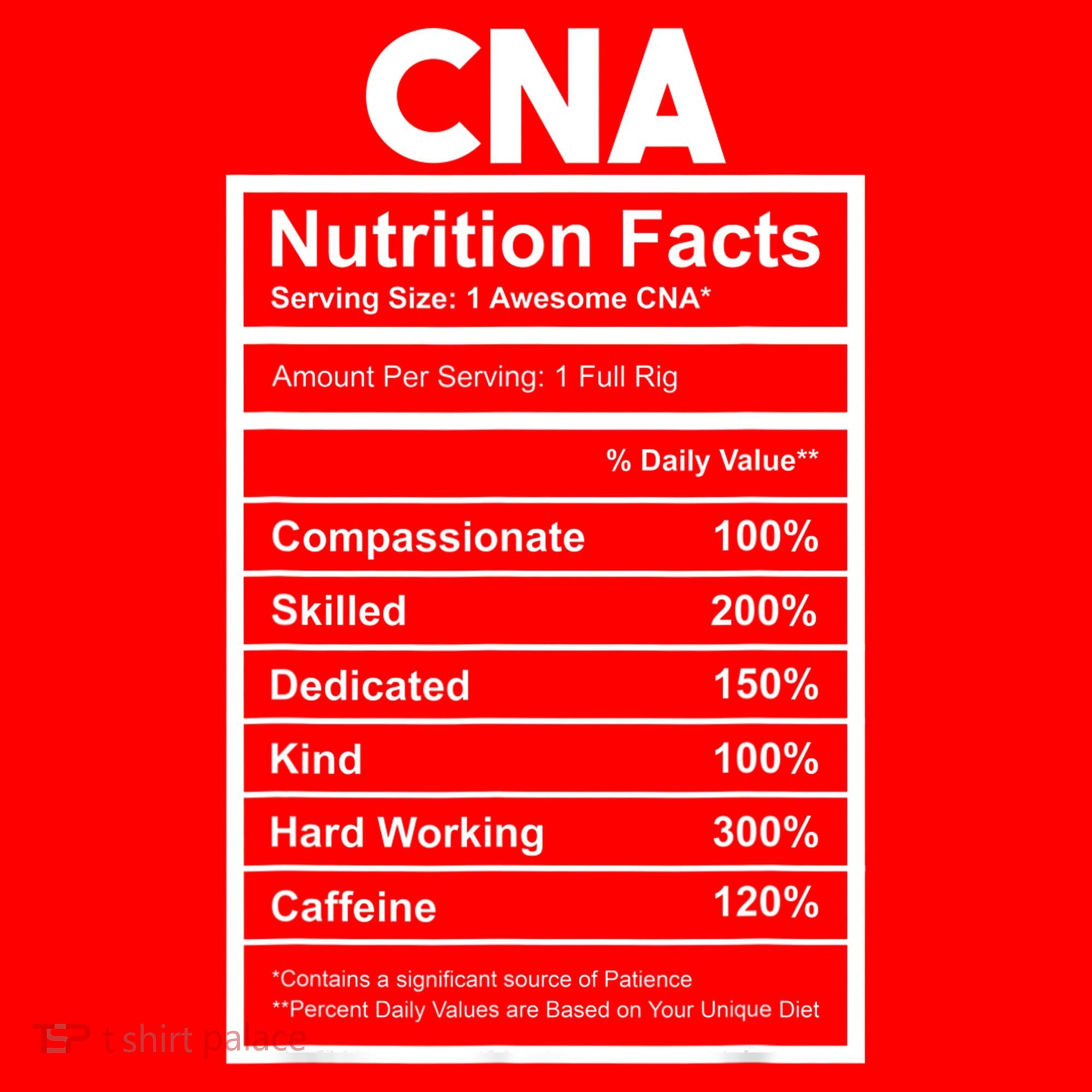 CNA Nutrition Facts Certified Nursing Assistant Santa Hat