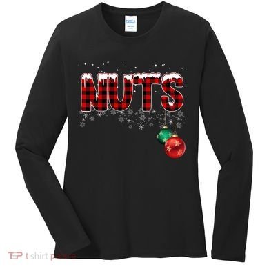 Chest Nuts Funny Matching Chestnuts Christmas Couples Women's Long Sleeve Shirt