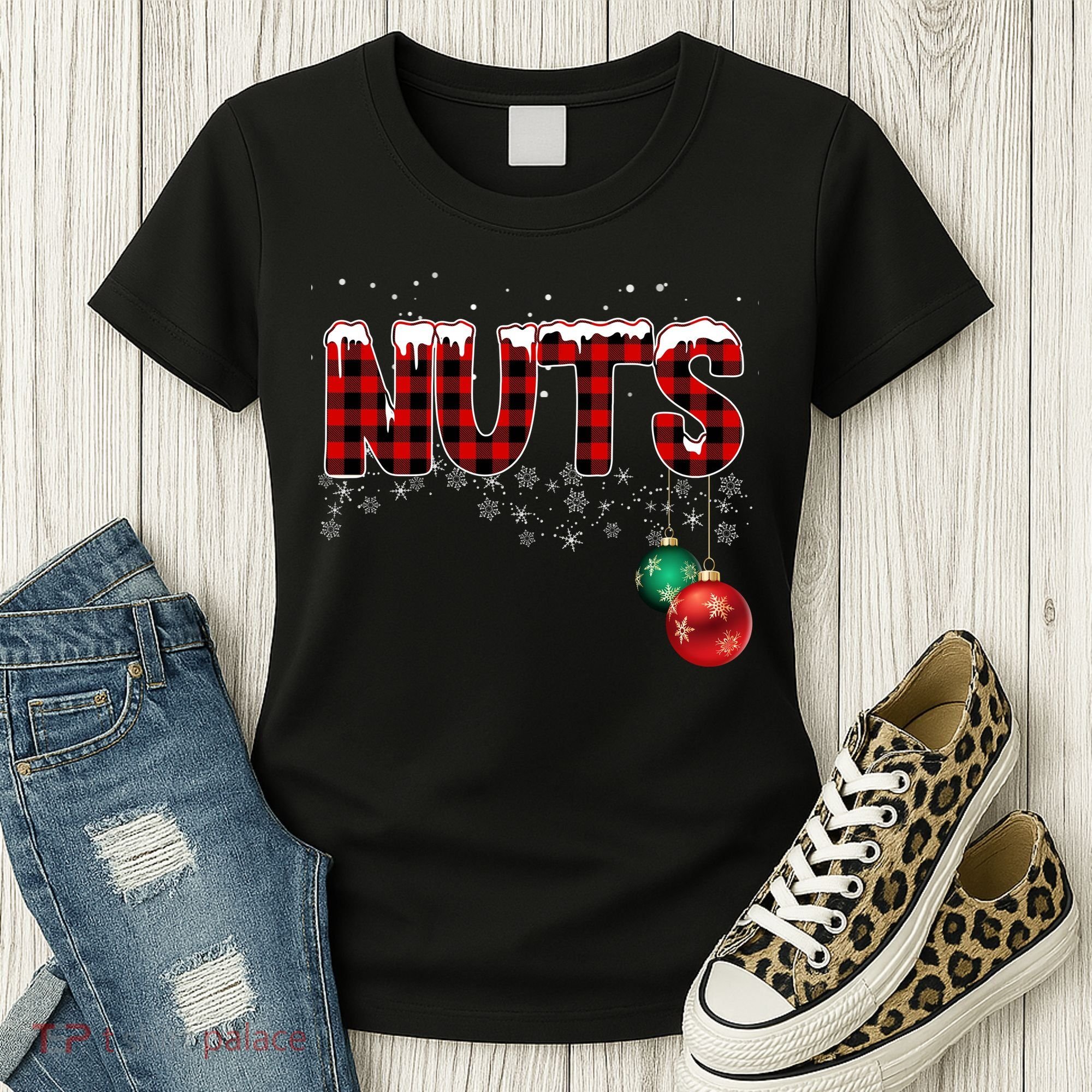 Chest Nuts Funny Matching Chestnuts Christmas Couples Women's T-Shirt