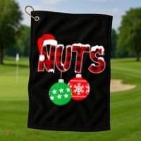 Chest Nuts Funny Matching Chestnuts Christmas Couples Nuts Golf Towel thumb 1