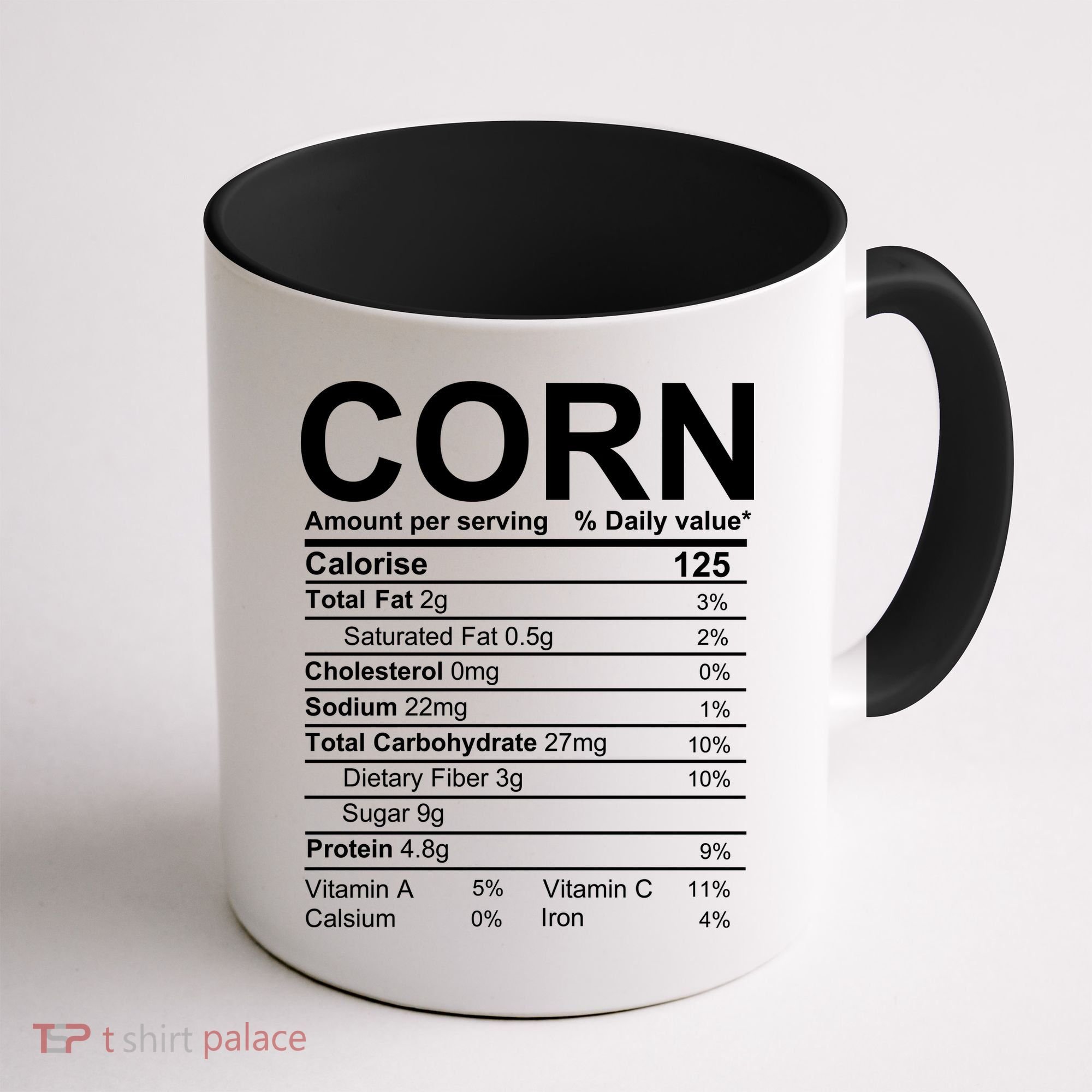 Corn Nutrition Facts Label Coffee Mug