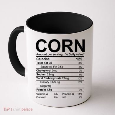 Corn Nutrition Facts Label Coffee Mug