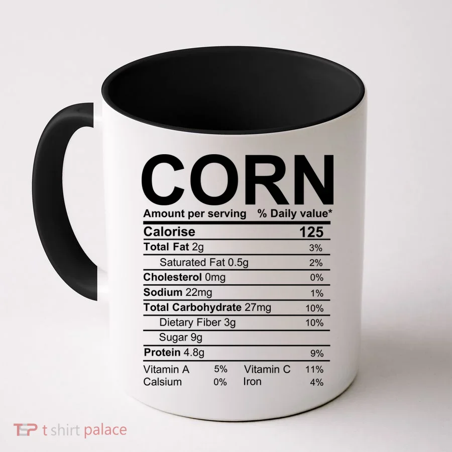 Corn Nutrition Facts Label Coffee Mug