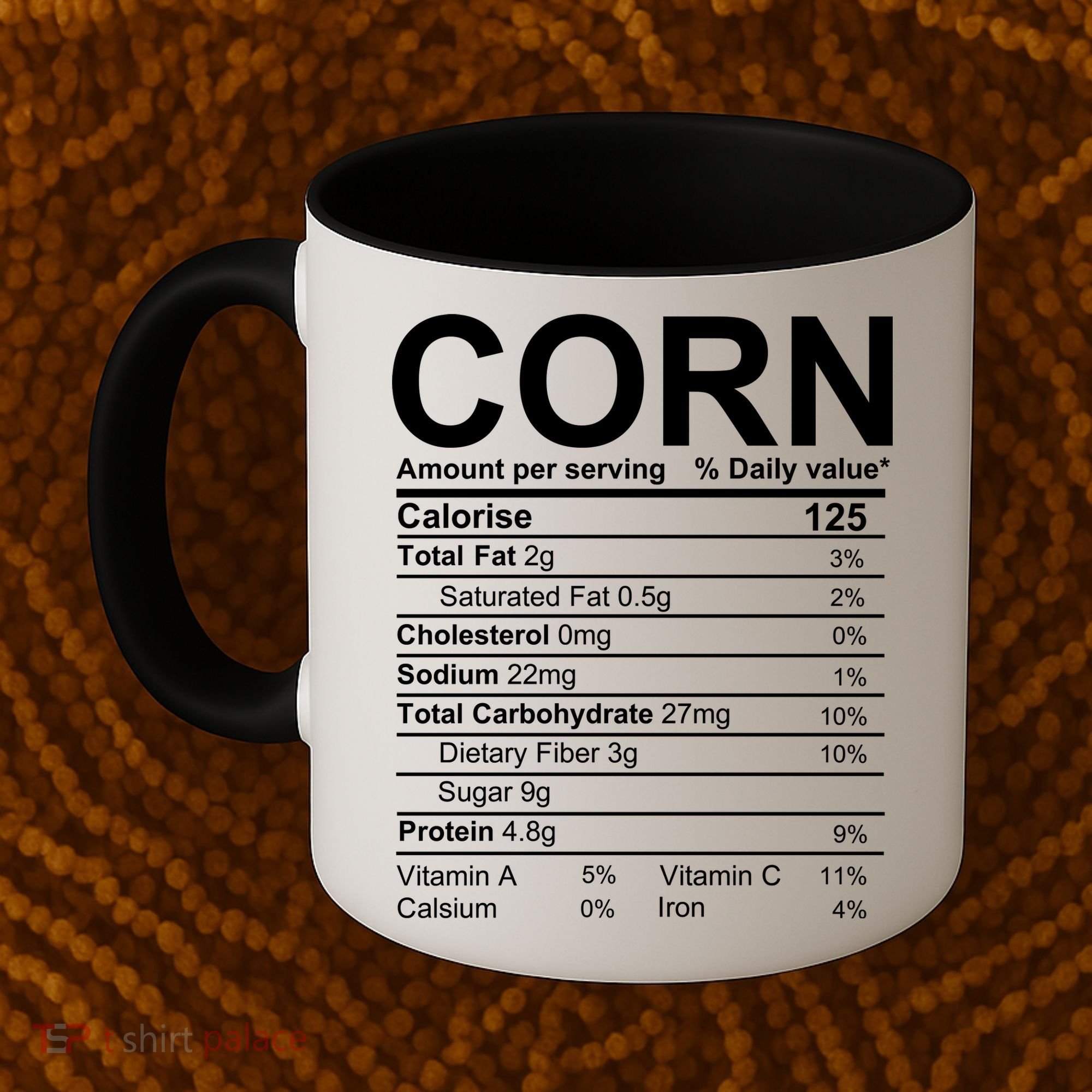 Corn Nutrition Facts Label Coffee Mug