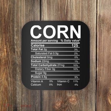 Corn Nutrition Facts Label Coaster