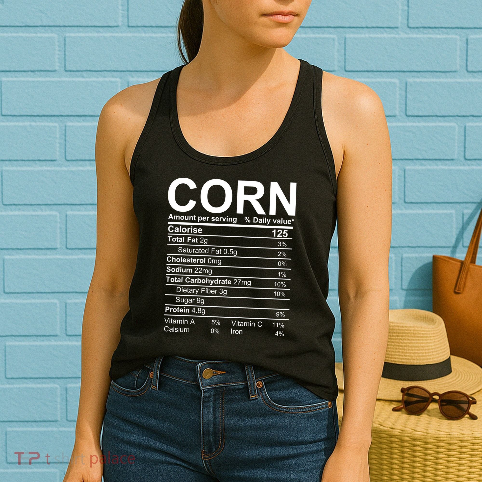 Corn Nutrition Facts Label Women's Tank Top