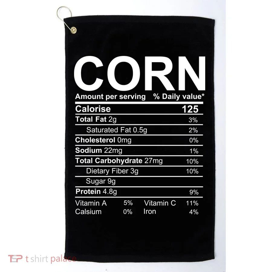 Corn Nutrition Facts Label Golf Towel