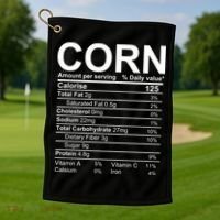 Corn Nutrition Facts Label Golf Towel thumb 1