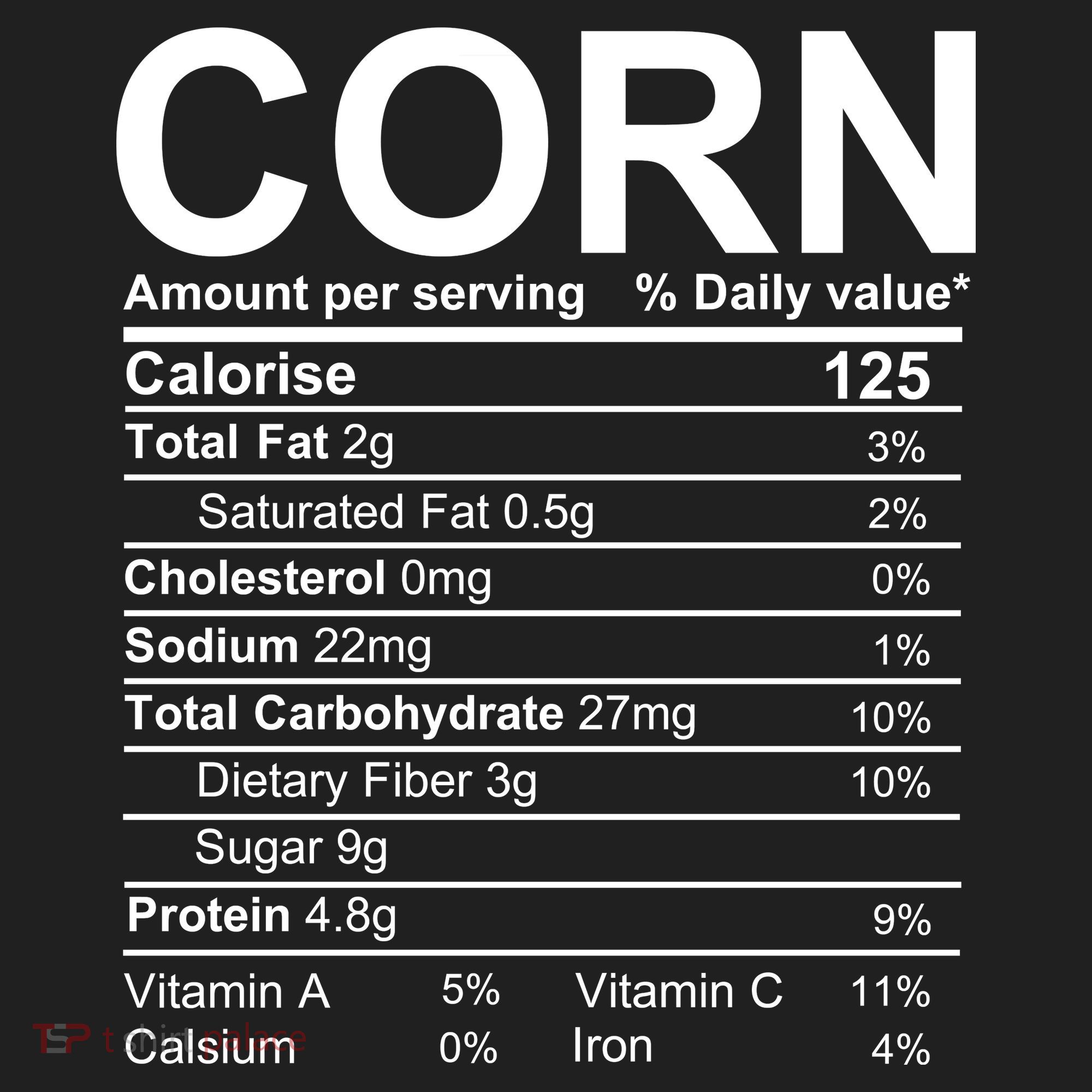 Corn Nutrition Facts Label Golf Towel