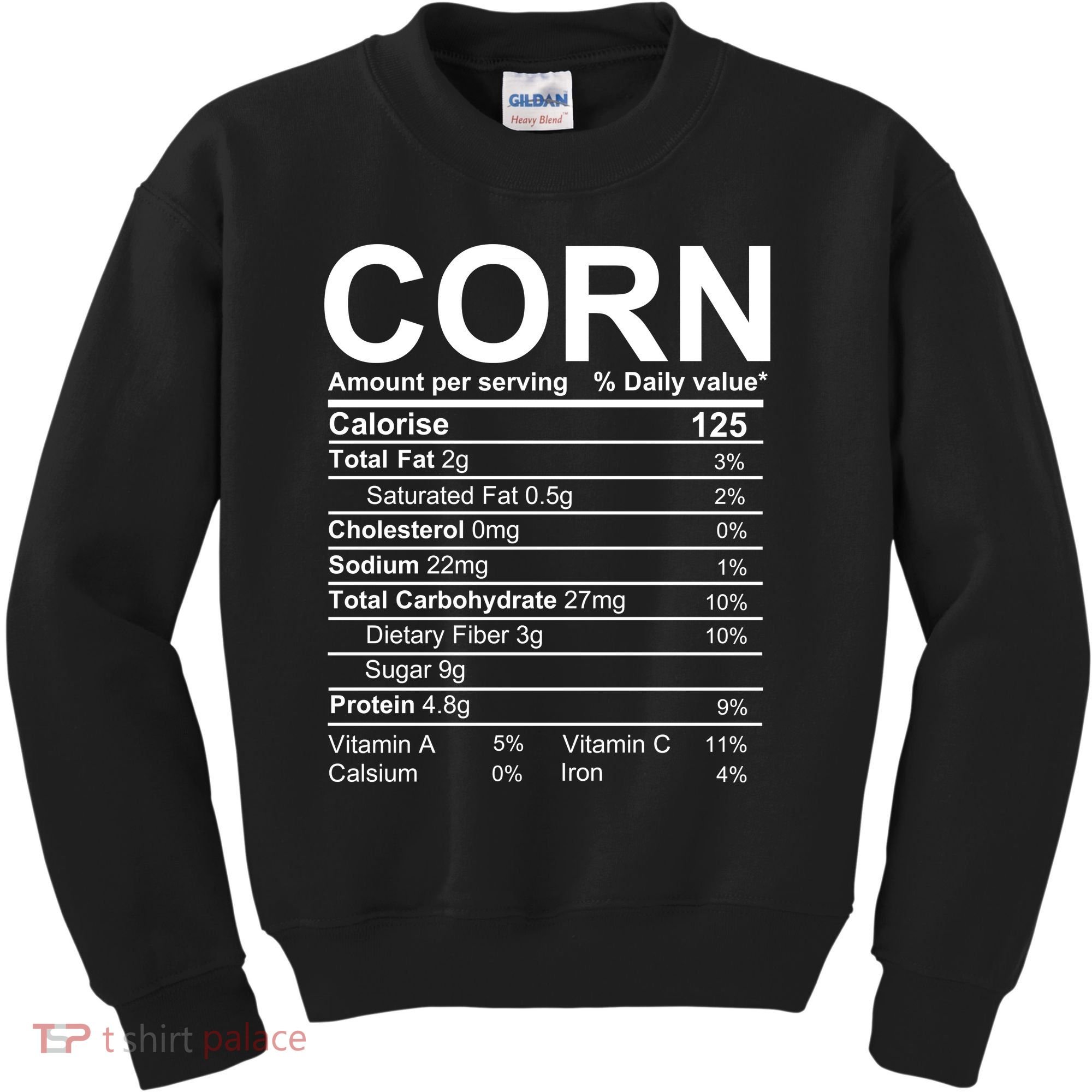 Corn Nutrition Facts Label Kids Sweatshirt