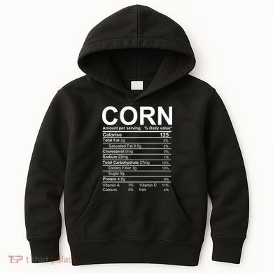Corn Nutrition Facts Label Kids Hoodie