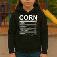 Corn Nutrition Facts Label Kids Hoodie thumb 3