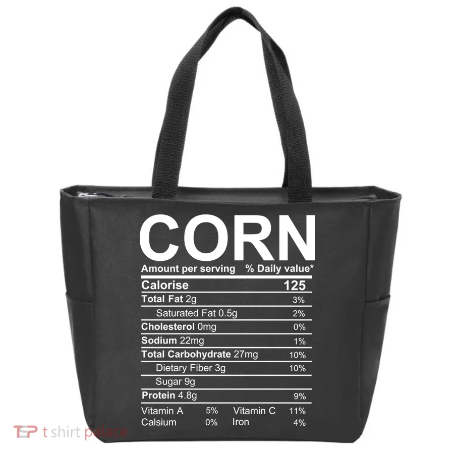 Corn Nutrition Facts Label Tote Bag