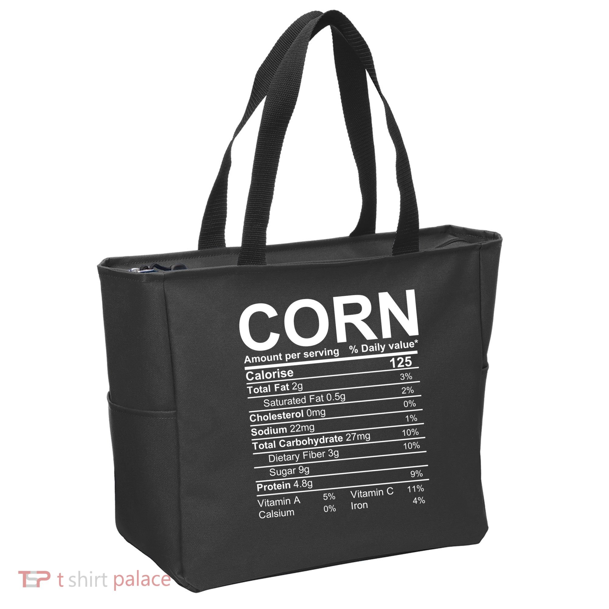 Corn Nutrition Facts Label Tote Bag