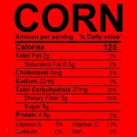 Corn Nutrition Facts Label Santa Hat thumb 1