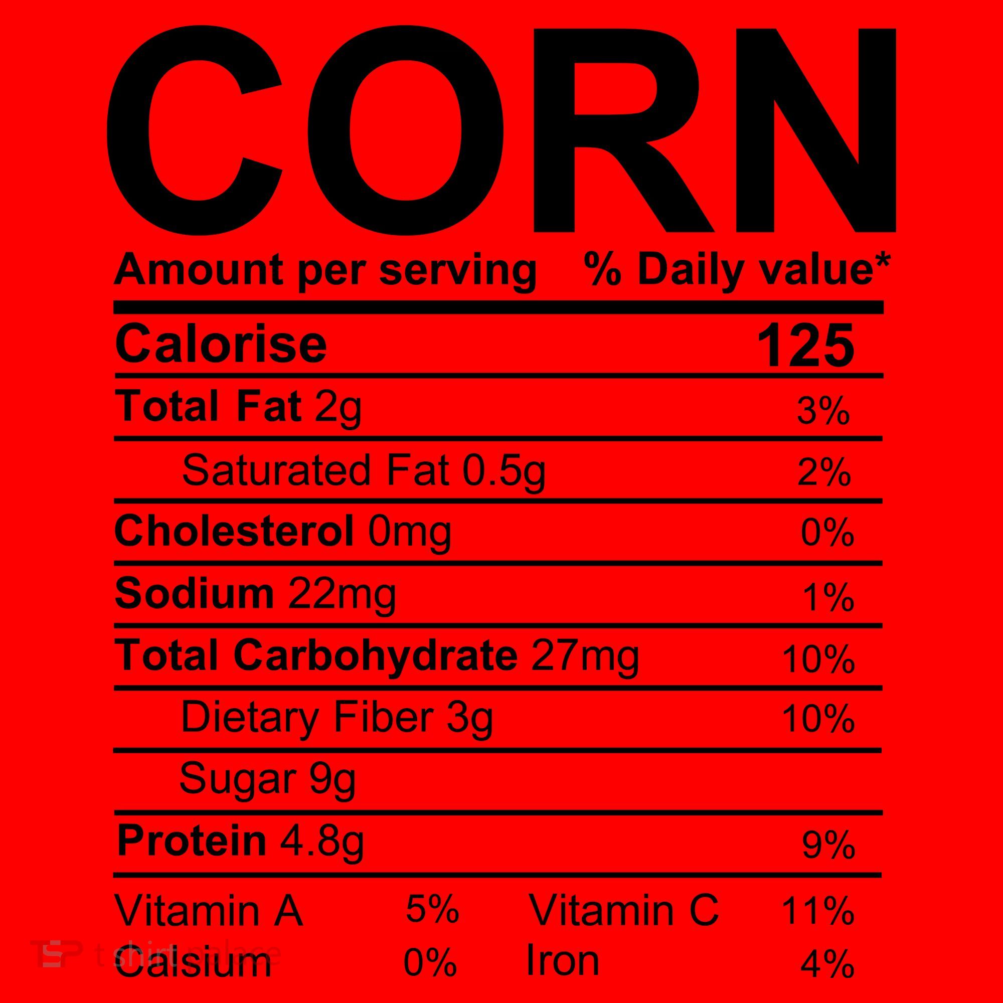 Corn Nutrition Facts Label Santa Hat
