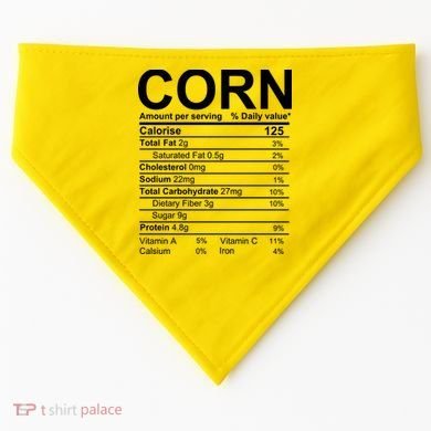Corn Nutrition Facts Label USA-Made Doggie Bandana
