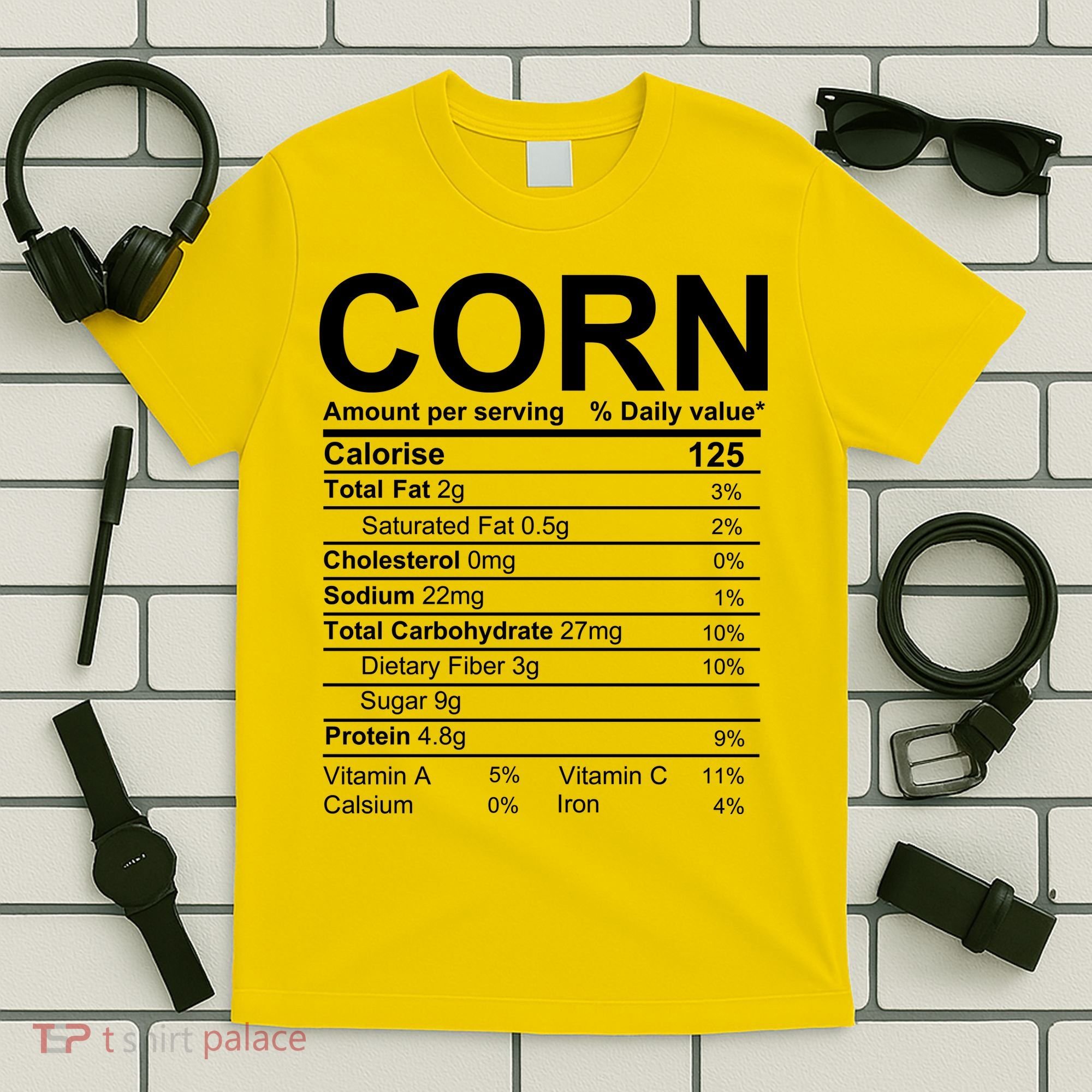 Corn Nutrition Facts Label T-Shirt