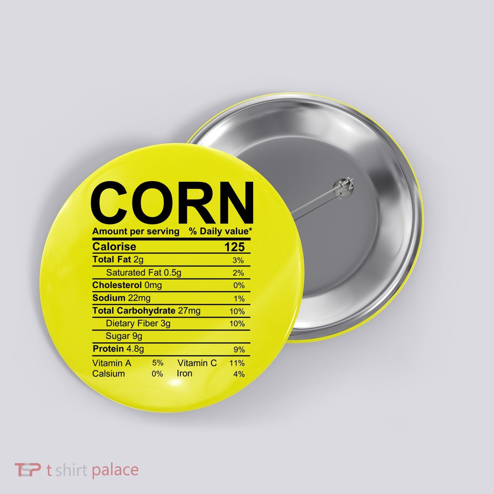 Corn Nutrition Facts Label Button