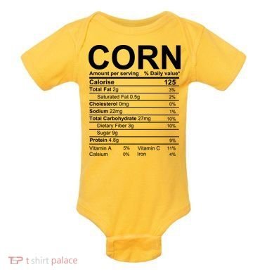 Corn Nutrition Facts Label Baby Bodysuit