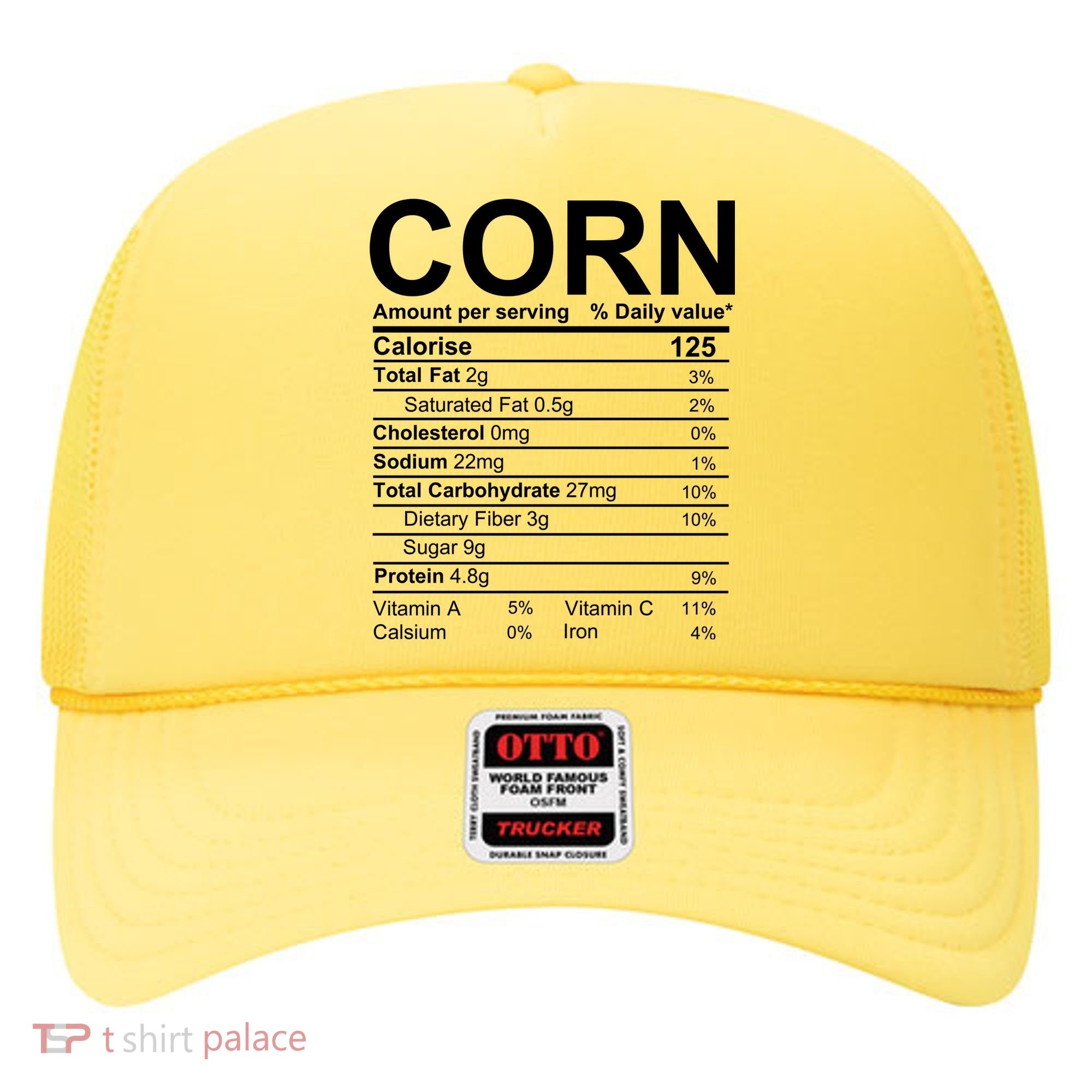 Corn Nutrition Facts Label Hat