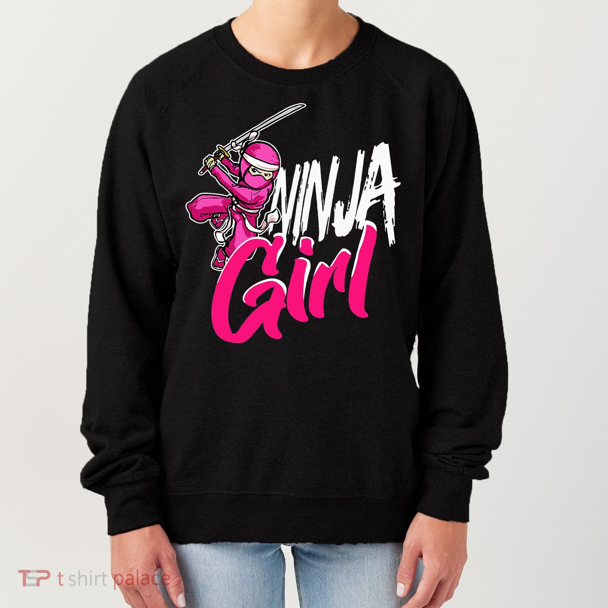 Cute Ninja Fighter Costume Pink Ninja Women's Sweatshirt
