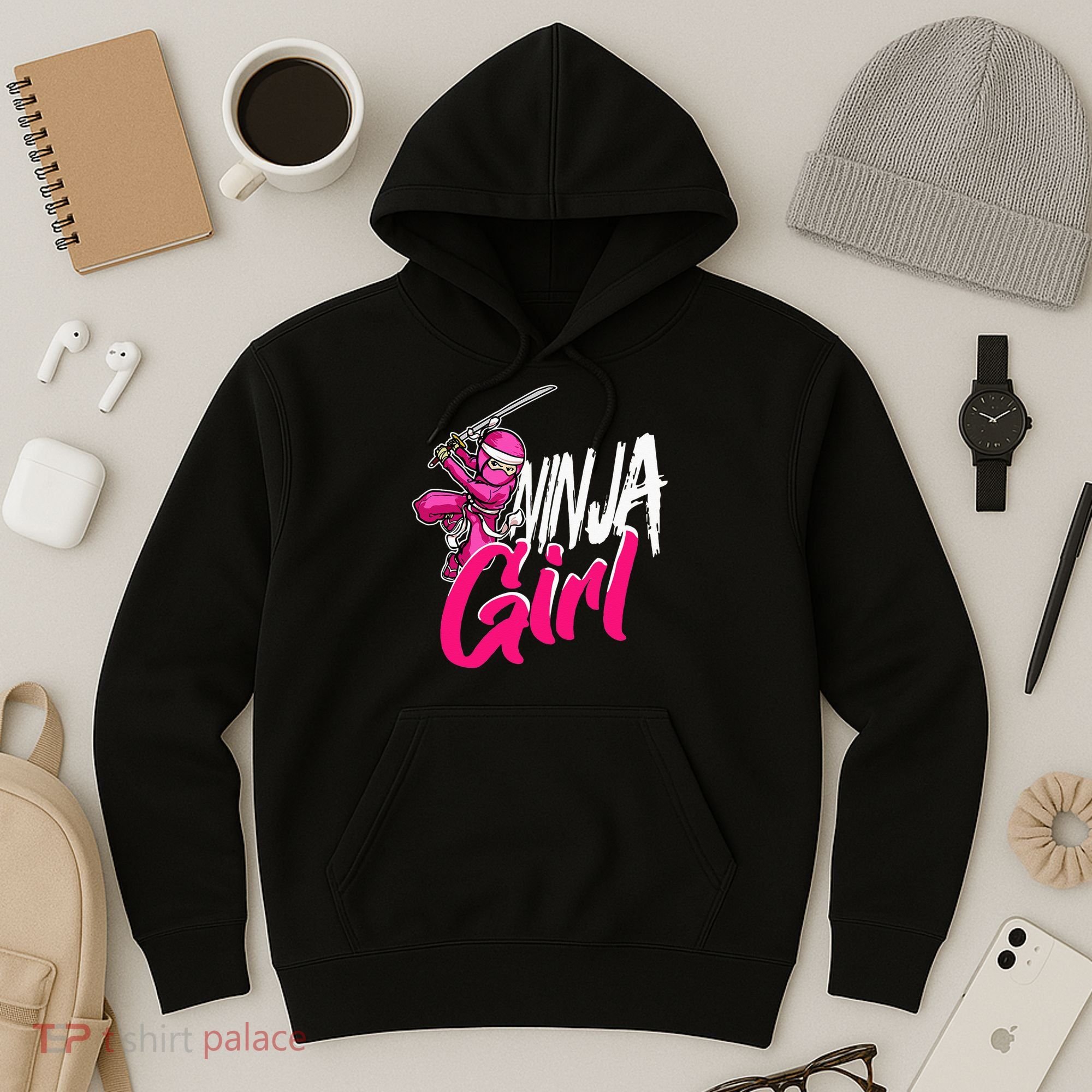 Cute Ninja Fighter Costume Pink Ninja Hoodie