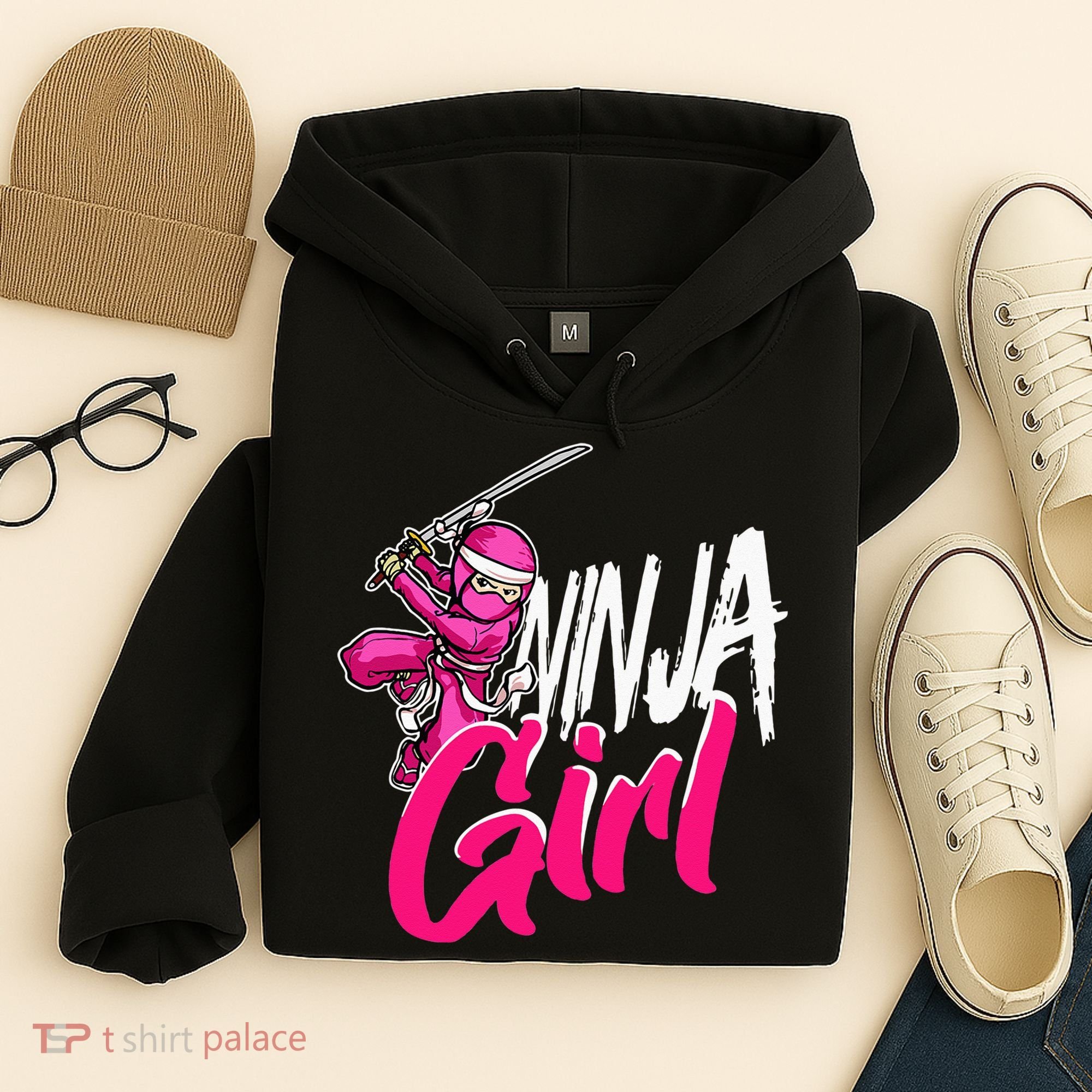 Cute Ninja Fighter Costume Pink Ninja Hoodie