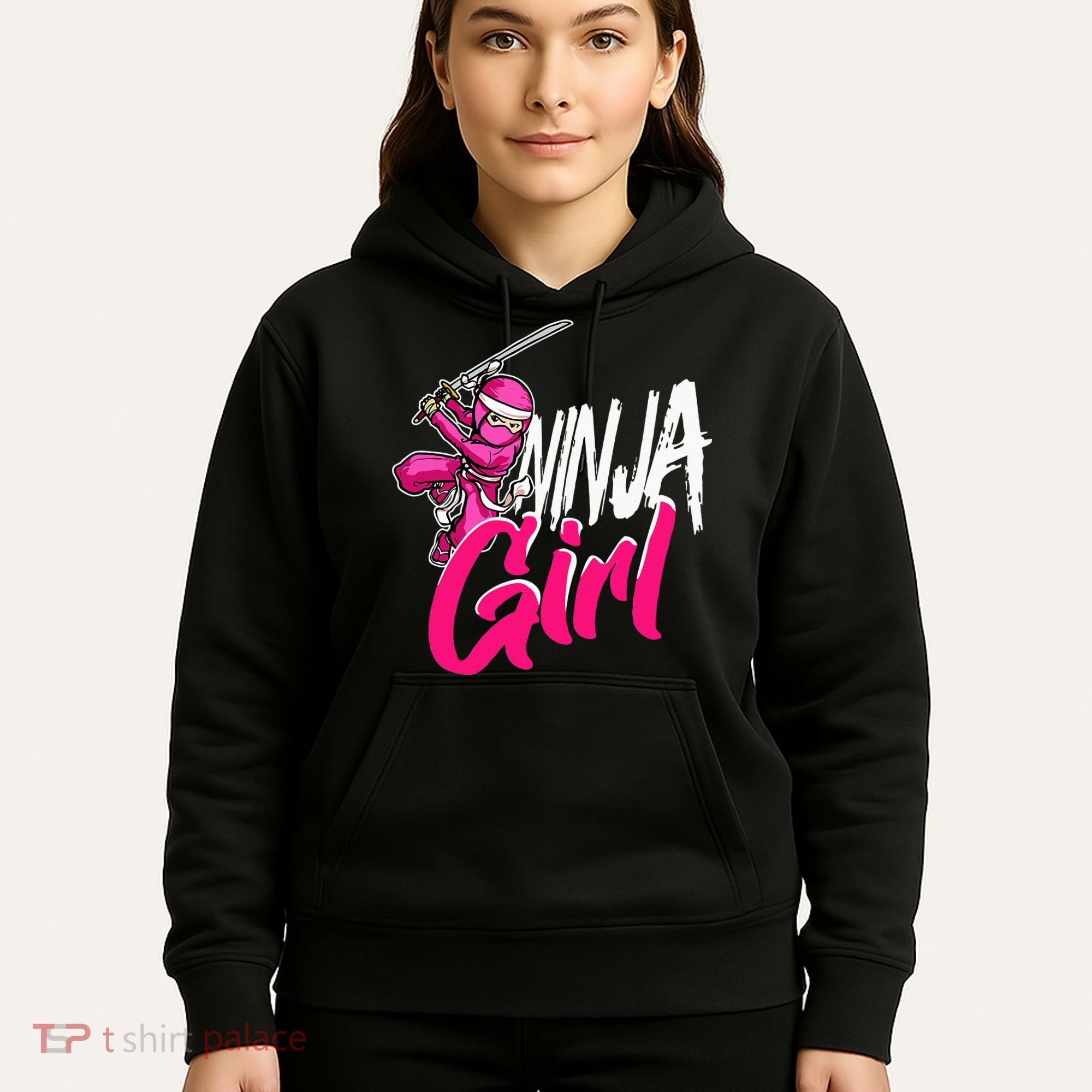 Cute Ninja Fighter Costume Pink Ninja Hoodie