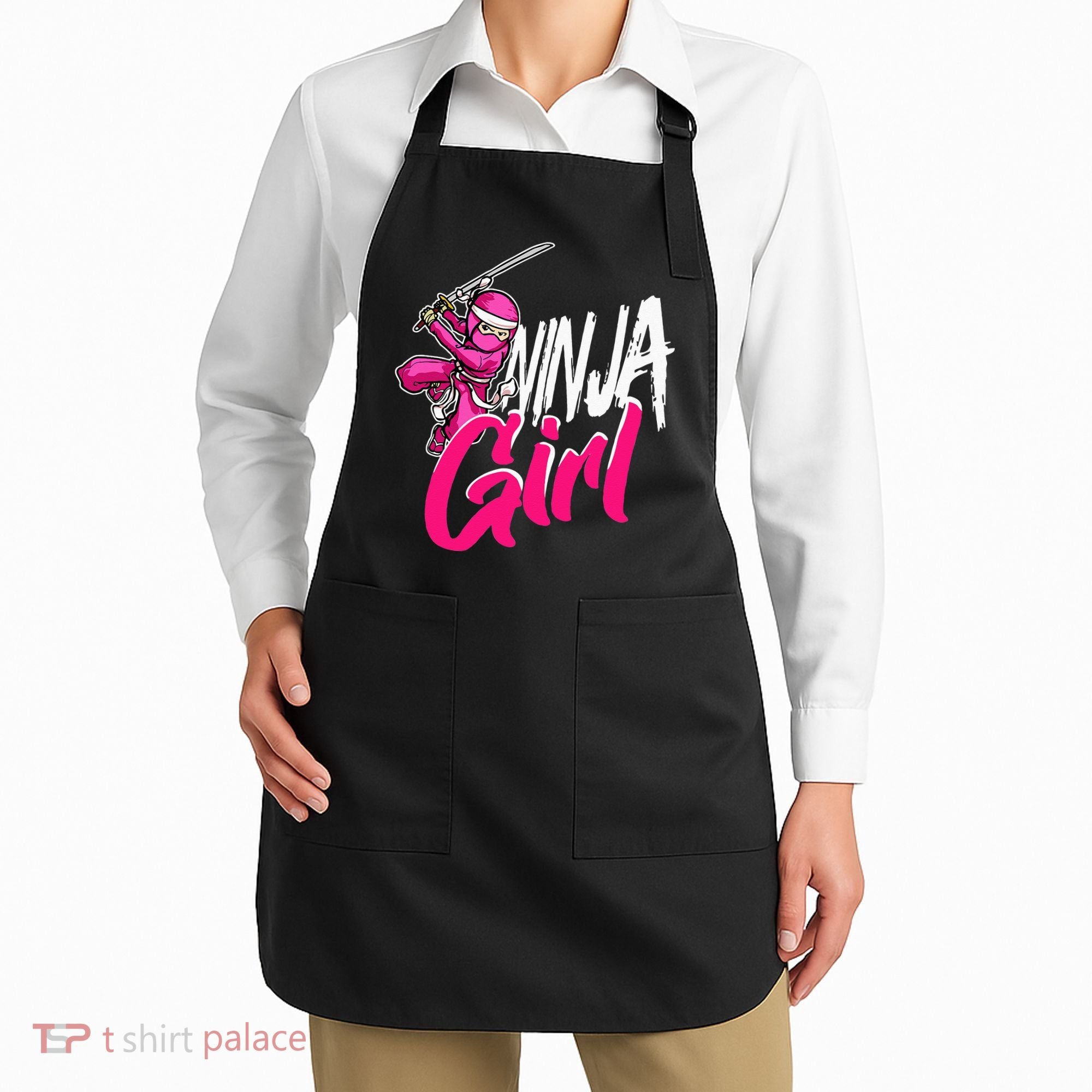 Cute Ninja Fighter Costume Pink Ninja Apron