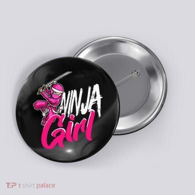 Cute Ninja Fighter Costume Pink Ninja Button