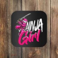 Cute Ninja Fighter Costume Pink Ninja Coaster thumb 0