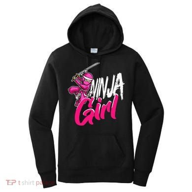Cute Ninja Fighter Costume Pink Ninja Women's Hoodie