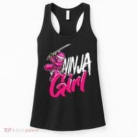 Cute Ninja Fighter Costume Pink Ninja Women's Tank Top thumb 0
