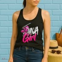 Cute Ninja Fighter Costume Pink Ninja Women's Tank Top thumb 2