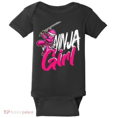 Cute Ninja Fighter Costume Pink Ninja Baby Bodysuit